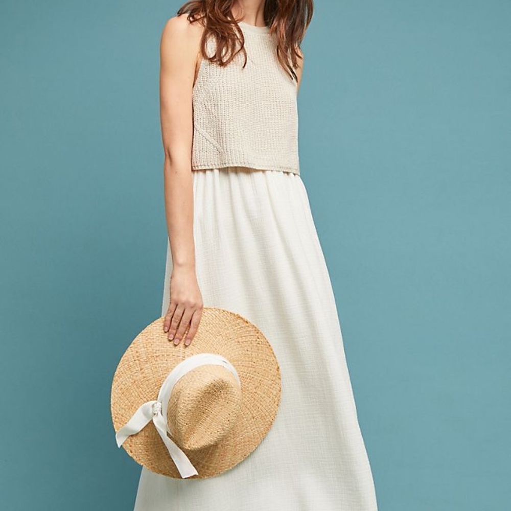 Anthropologie layered sweater maxi dress